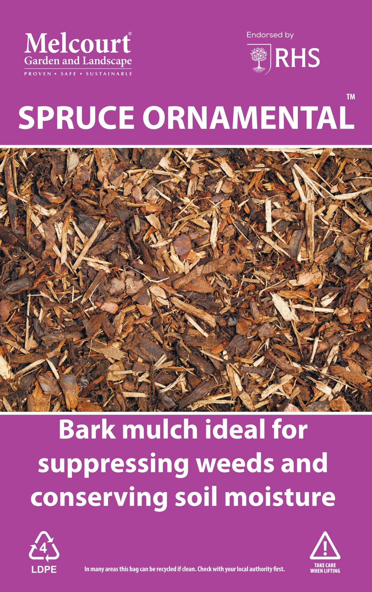 Melcourt Spruce Ornamental Bark Mulch 60L 100% Peat-free